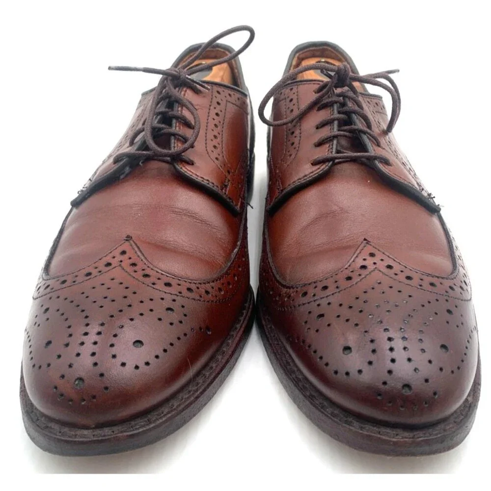 Allen Edmonds Madison Park Wingtip Brogue Derby Shoes Men's Sz 9D Walnut Brown